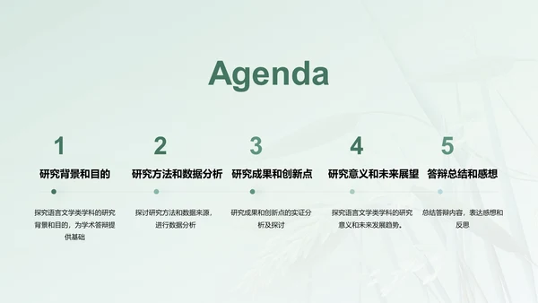 绿色国风语言文学类学科答辩PPT模板