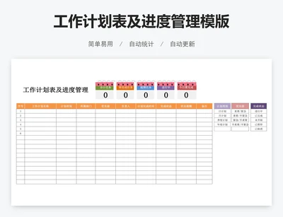 工作计划表及进度管理模版