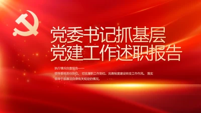 党委书记抓基层党建工作述职报告PPT