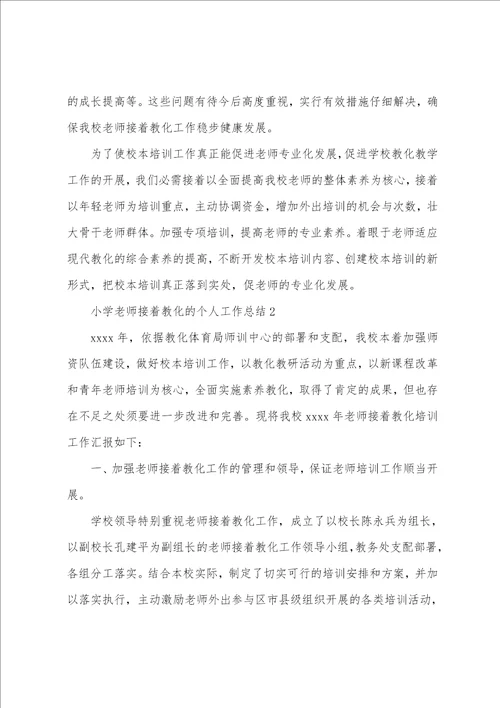 小学教师继续教育的个人工作总结