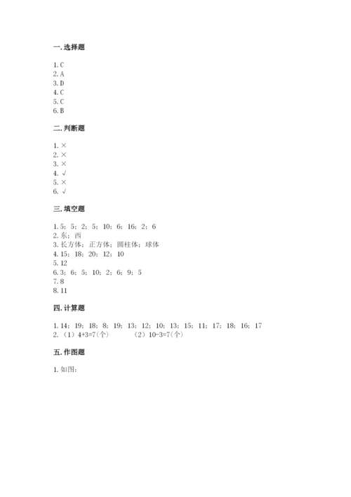 小学数学试卷一年级上册数学期末测试卷精品（a卷）.docx