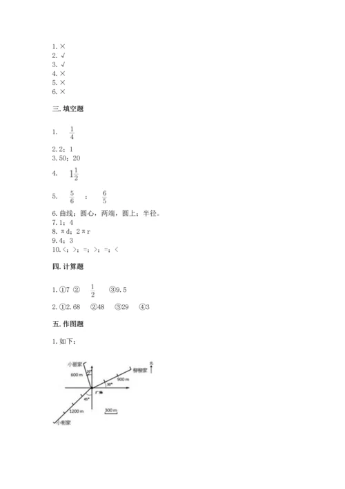 人教版六年级上册数学期末测试卷含答案（黄金题型）.docx