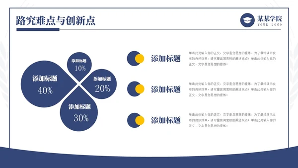 蓝色简约学术风毕业论文答辩开题报告通用PPT模板答辩1