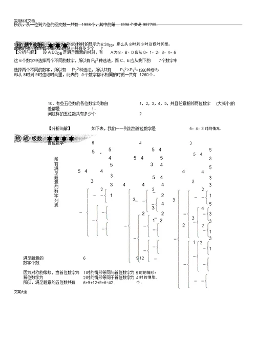 小学奥数专题排列组合