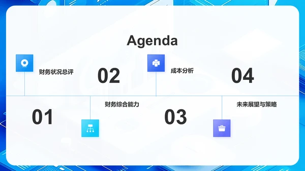 蓝色3D风年度财务报告PPT模板