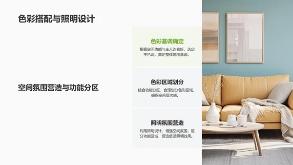 绿色商务风室内设计灵感与提案PPT模板