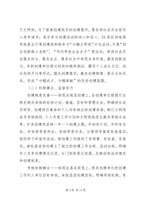 省级巾帼文明岗情况报告.docx