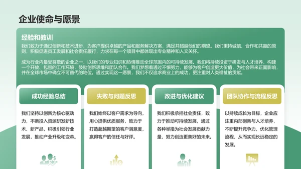 绿色商务风企业核心竞争力与市场定位展示PPT模板