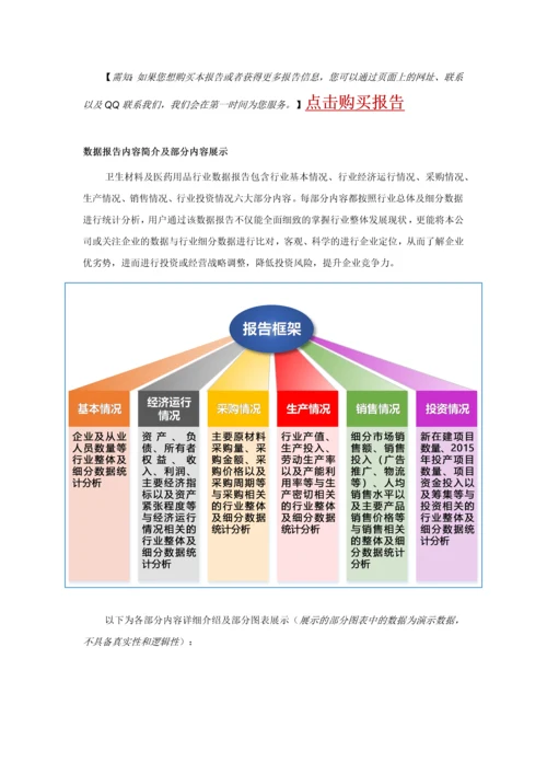 卫生材料及医药用品行业调查数据分析报告2016版(常用版).docx