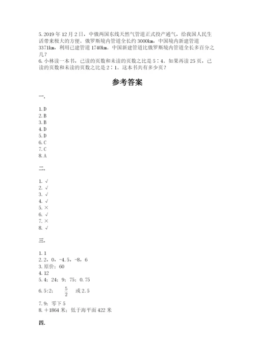 苏教版数学小升初模拟试卷附参考答案（轻巧夺冠）.docx