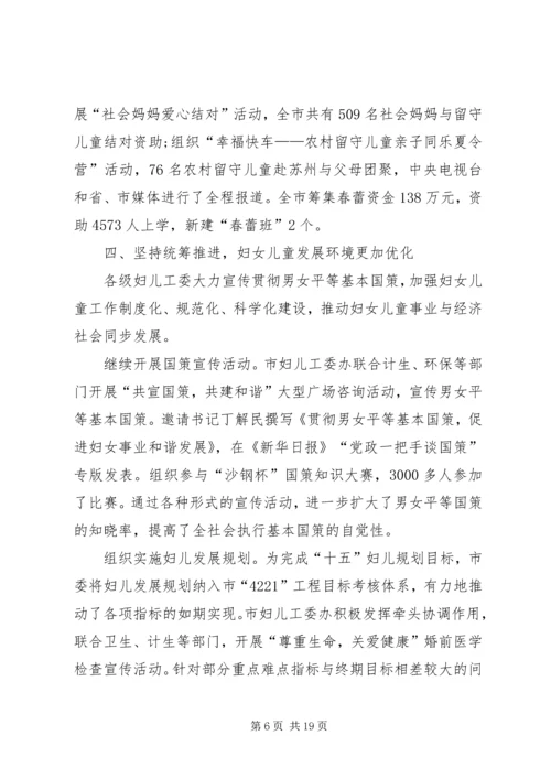 在市妇联会议上的工作报告.docx