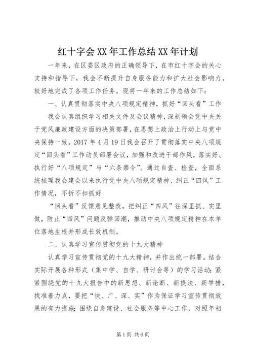 红十字会XX年工作总结XX年计划.docx