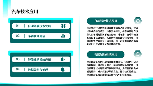 绿色科技风智能网联技术突破202X年度汽车技术年终总结PPT模板