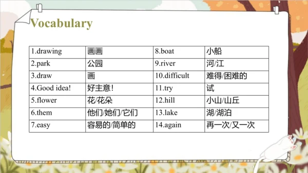 Unit 4 Drawing in the park  Story time 课件(共68张PPT)