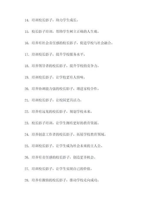 校长影子培训宣传口号