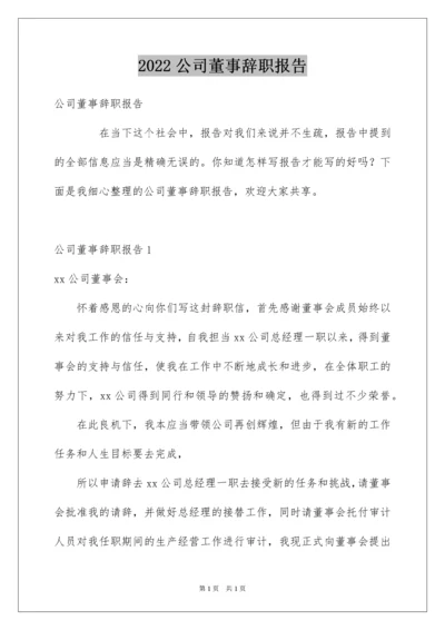 2022公司董事辞职报告.docx