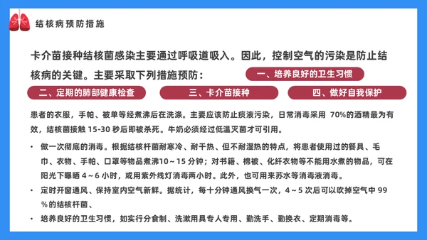 预防肺结核宣传讲座通用PPT课件模板