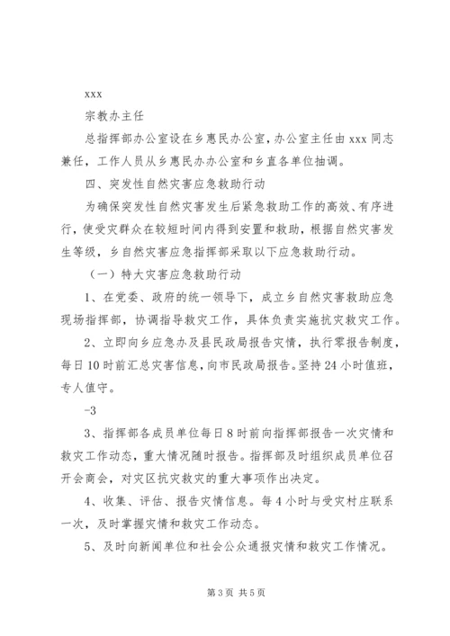 乡镇重特大自然灾害救助应急预案.docx