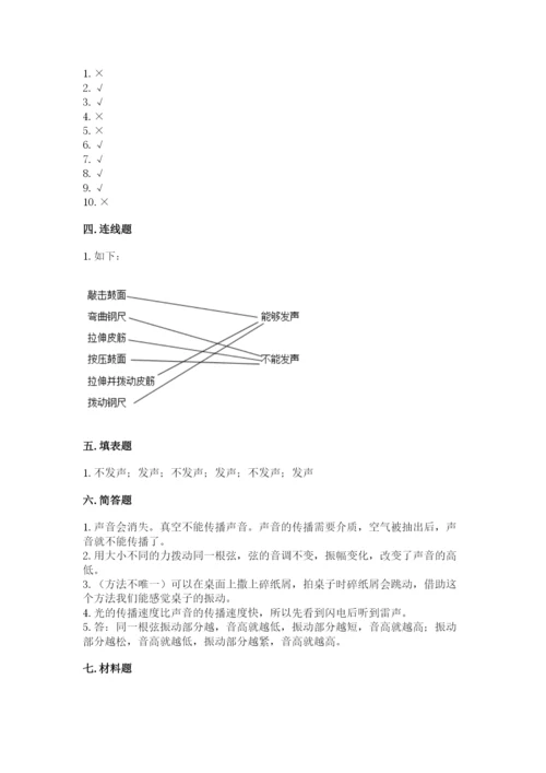 教科版科学四年级上册第一单元声音测试卷含完整答案【典优】.docx