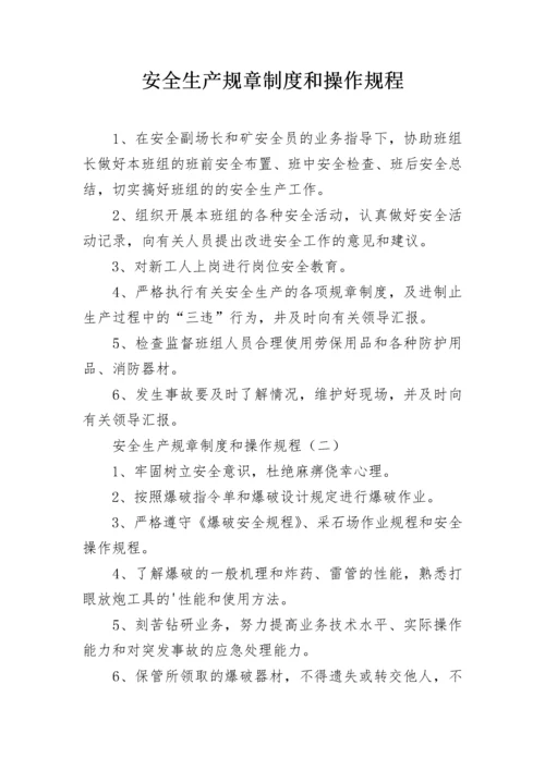 安全生产规章制度和操作规程.docx