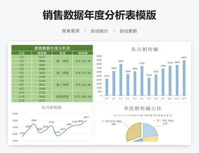 销售数据年度分析表模版