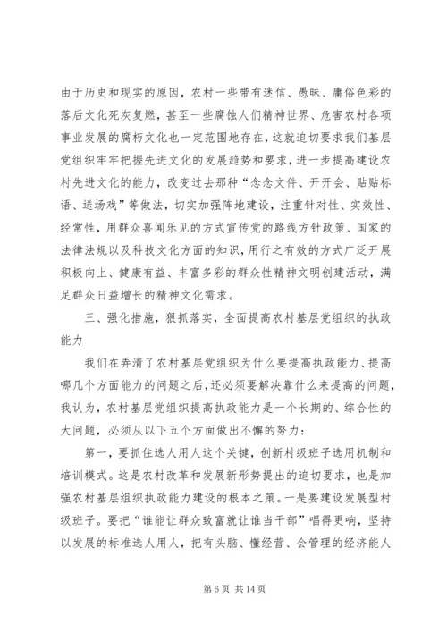 农村基层组织执政能力建设会讲话.docx