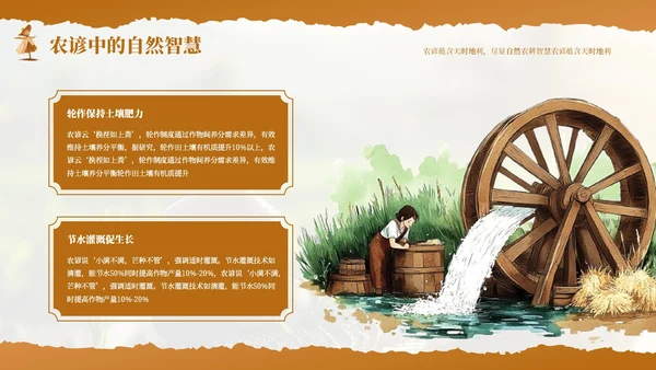 橙色小满节气农谚里的智慧传承PPT模板
