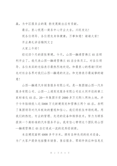 开业典礼讲话稿例文五篇.docx