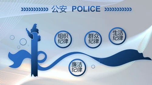 蓝色大气公安警察年终工作总结PPT