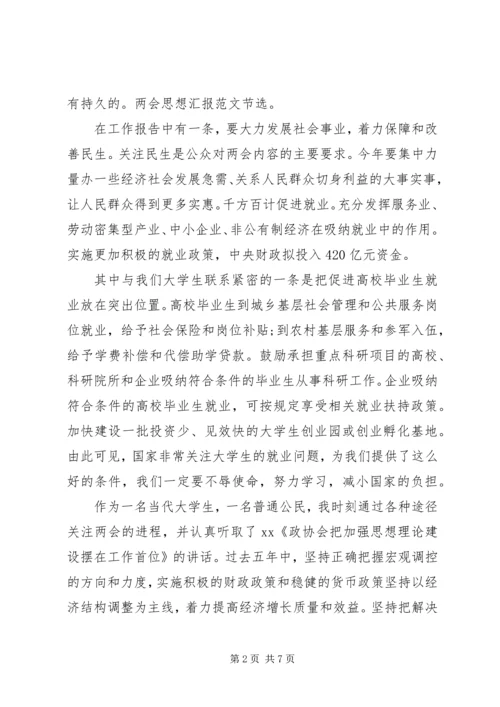 关于两会思想汇报范文.docx