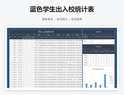 蓝色学生出入校统计表