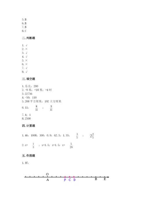 冀教版六年级下册期末真题卷【易错题】.docx