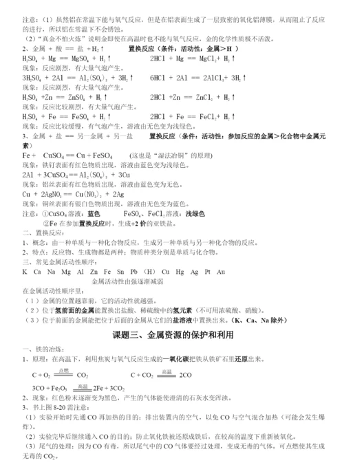 【中考化学】人教版初三化学下册.知识总结.docx