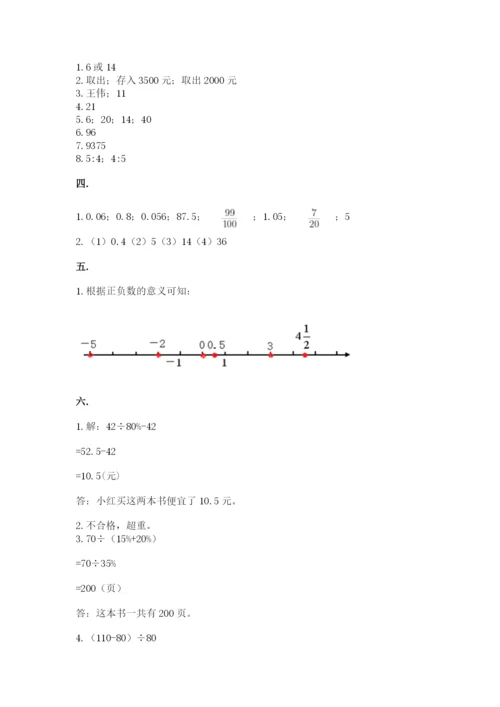 小学六年级数学期末自测题及完整答案【名校卷】.docx