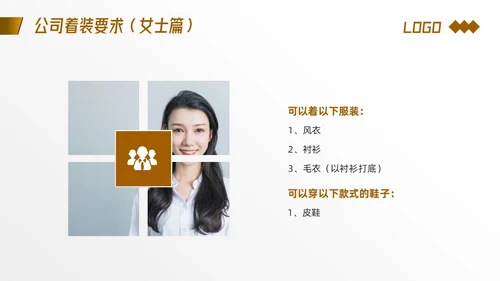 棕色简约着装礼仪培训PPT模板宣传PPT动态PPT