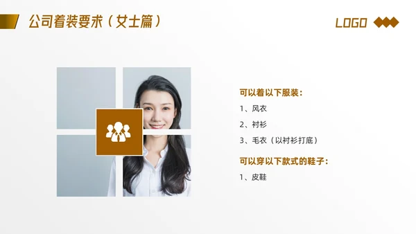 棕色简约着装礼仪培训PPT模板宣传PPT动态PPT