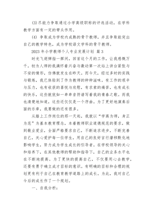2023年小学教师个人专业发展计划.docx