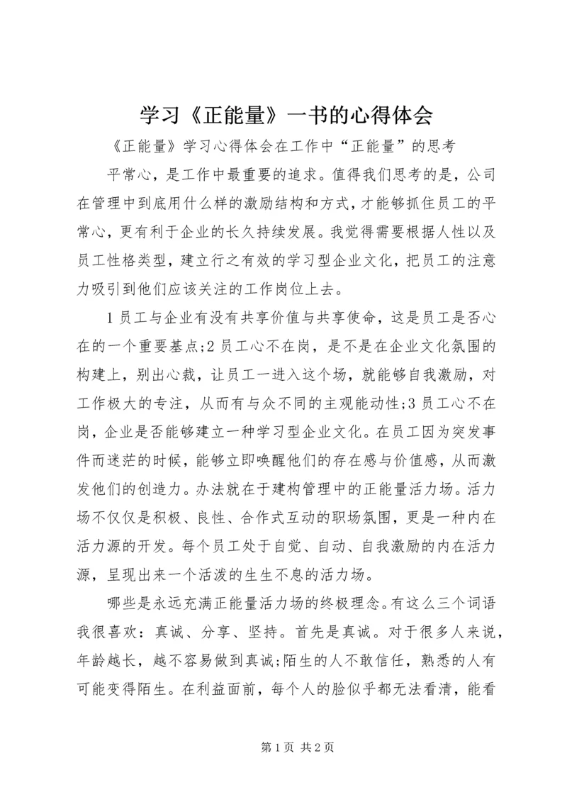 学习《正能量》一书的心得体会 (2).docx