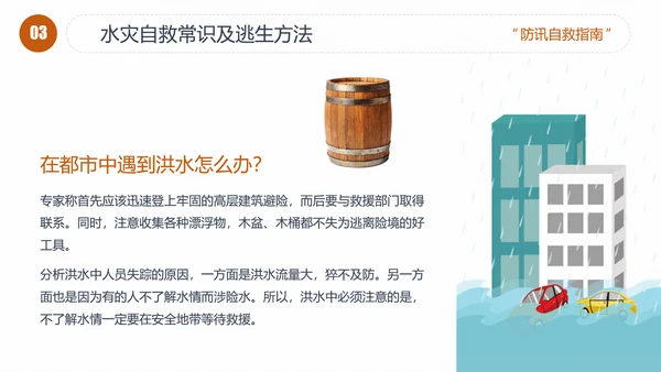 汛期洪灾落水自救知识培训PPT课件