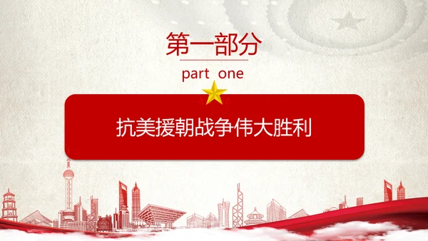 中国人民站起来抗美援朝党史PPT党课