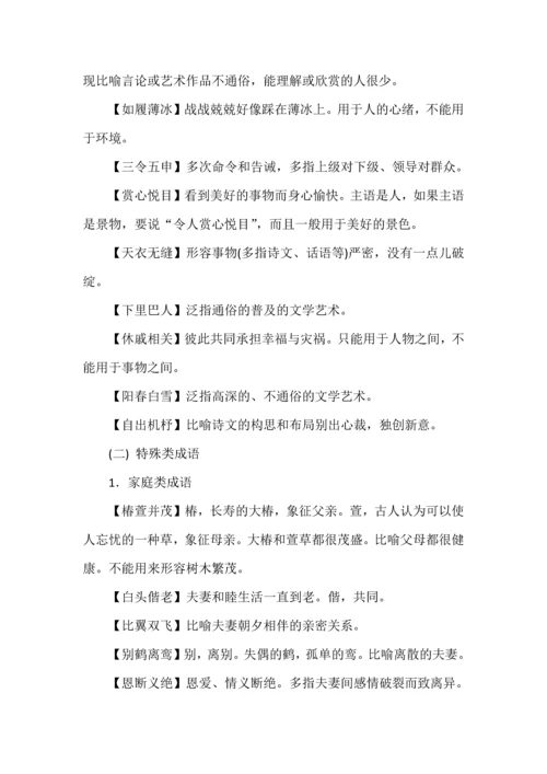 高考语文一轮复习之成语归类识记清单.docx