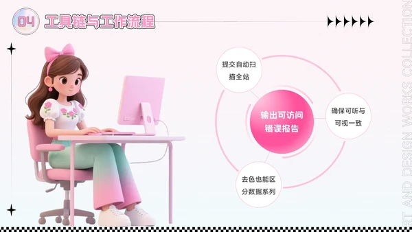 粉色潮流风艺术设计作品集PPT模板