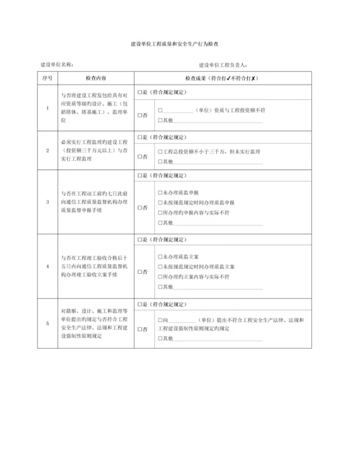 通信建设工程质量和安全生产监督检查表模板.docx