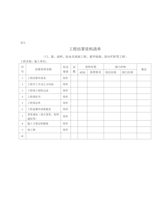 工程结算资料清单.docx