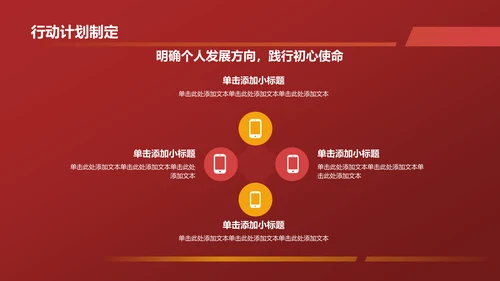 红色商务风学习四史 不忘初心PPT模板