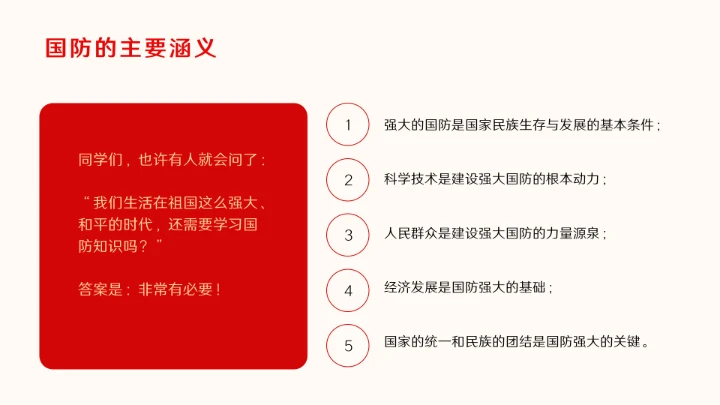 新时代国防教育专题全国中小学生国防教育ppt