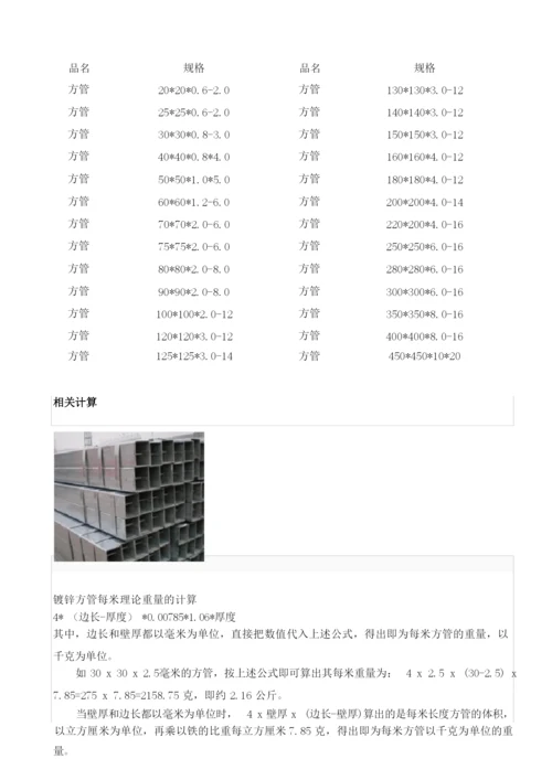 25697_镀锌钢管规格及尺寸.docx