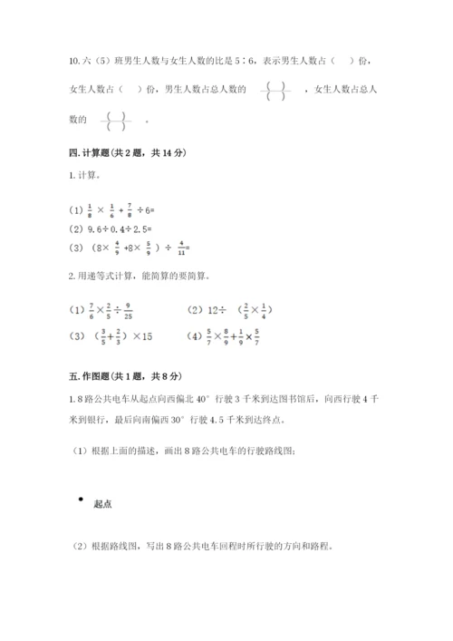 2022人教版六年级上册数学期末测试卷（达标题）word版.docx