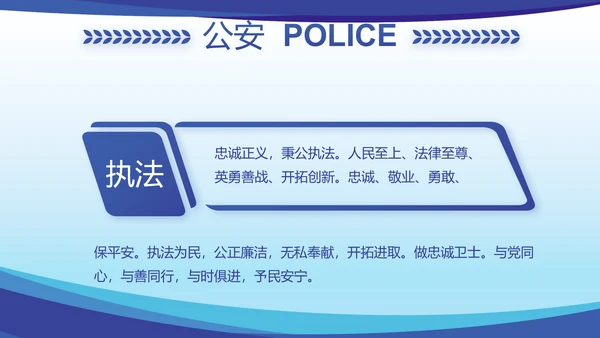 蓝色大气公安民警思想总结汇报动态PPT模板