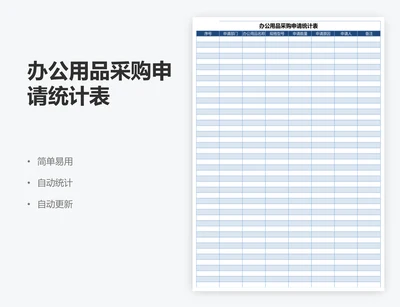 办公用品采购申请统计表